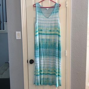 JJill faded stripe tank maxi dress